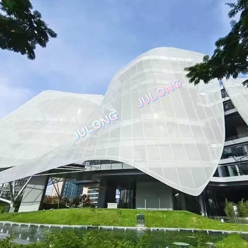400g PVC mesh fabricae ad exterior murum ornamentum aedificia